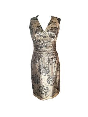 Maggie London Women's Fitted Sleeveless 100% Silk Cocktail Dress Elegant- Size 4